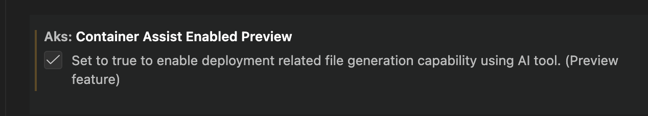 Container Assist Flag from User Setting
