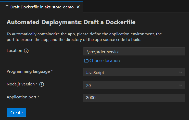 Step 2: Draft Dockerfile